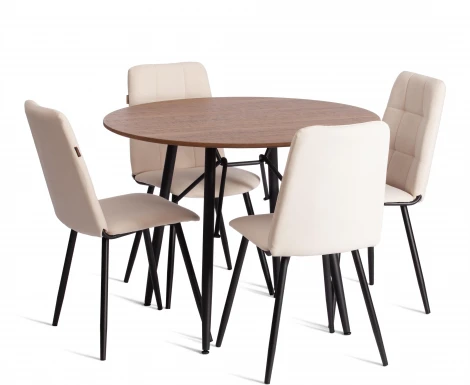 Стул обеденный Asti Tetchair (Флок/Молочный,Черный) арт.24806