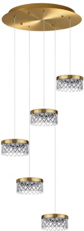 Подвесная люстра каскадная Odeon Light Fivre 5032/30L античн.бронза/металл/акрил LED 30W 4000K 1958лм (220V, на проводе)