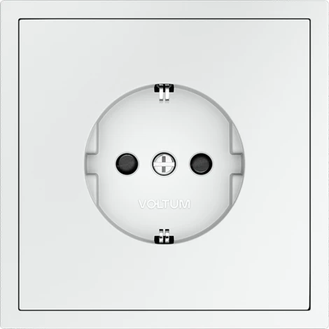 Розетка с заземлением и шторками (белый матовый) Voltum S70 VLS040202