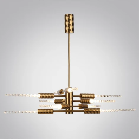 Потолочная люстра на штанге Odeon Light Kolos 5449/28L сатинированн.латунь/прозрачн./металл/стекло LED 28W (10*2.8W) 3000K (220V)