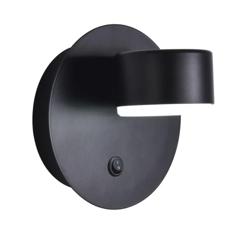 Настенный светильник с выключателем Lumion Torina 8344/1W черный, металл GX53 LED 1*7W 220V