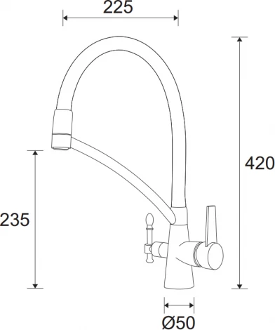 Смеситель Paulmark Holstein Ho213165-328 для кухонной мойки, бежевый