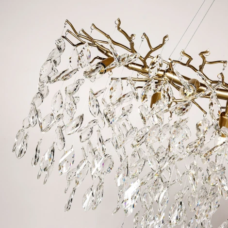 Подвесной светильник Favourite Brillo 3056-10P (220V, хрусталь, на тросе, лепестки, листья, ветки)