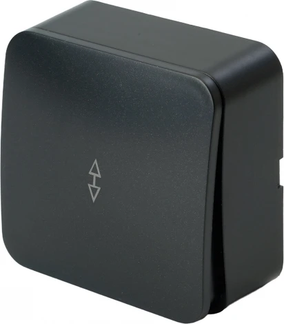 Переключатель одноклавишный (черный матовый) Stekker София 49479