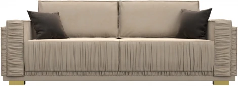 Диван прямой Лига-044 (Бежевый,Коричневый/Велюр) Лига Диванов арт.122250