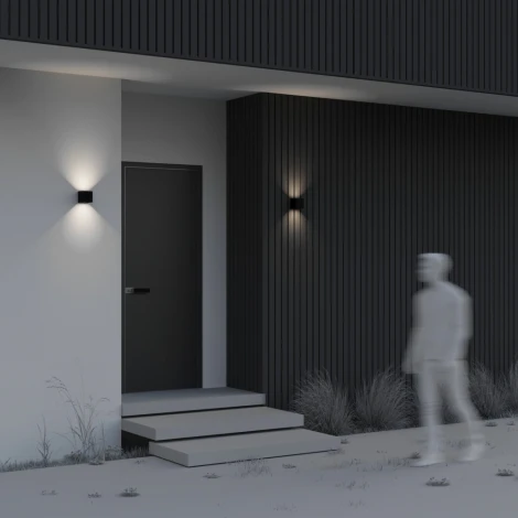 Настенный светильник уличный Maytoni Fulton O572WL-L6B (LED, 220V, куб, IP54)