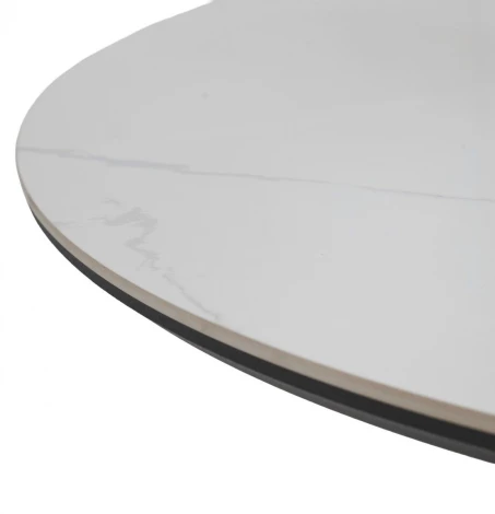Стол БОНЖУР 100 цвет БЕЛЫЙ МРАМОР, керамика / ЧЕРНЫЙ каркас M-City 64582