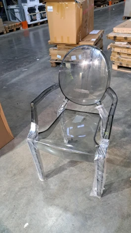 Стул Bradexhome Louis Ghost прозрачный серый FR 0037Y