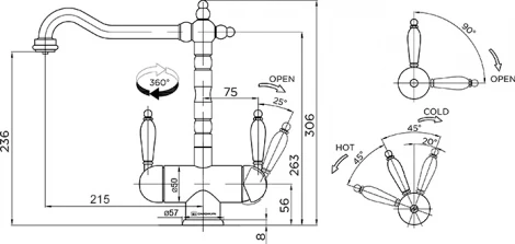 Смеситель Omoikiri Amagasaki EV для кухонной мойки