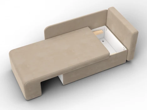 Кушетка Лига-097 (ДВП,ДСП,ЛДСП,Брус/Пластик/Велюр/Бежевый) Лига Диванов 134763