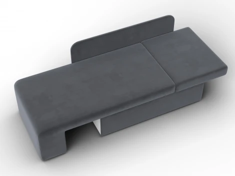 Кушетка Лига-097 (ДВП,ДСП,ЛДСП,Брус/Пластик/Велюр/Серый) Лига Диванов 134766