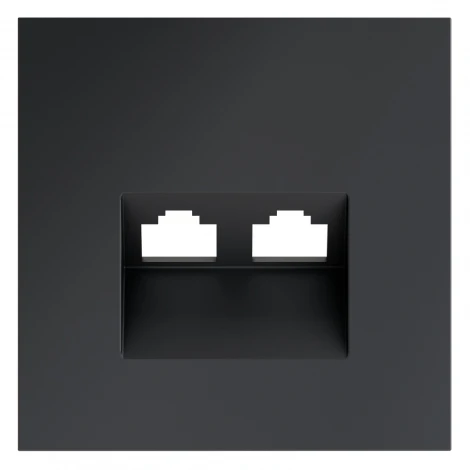 Накладка для розетки компьютерной двойной RJ45+RJ45 Voltum S70 VLS001407 (графит)