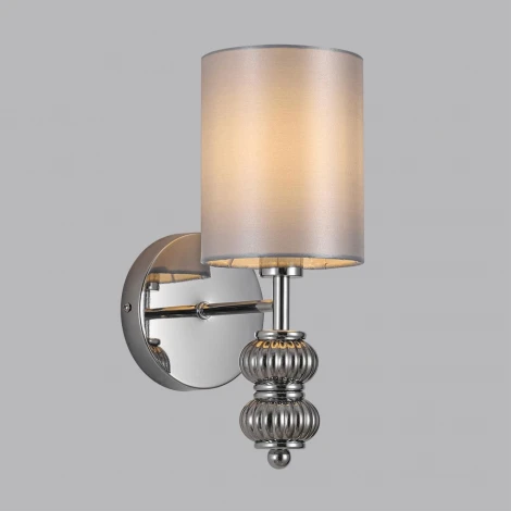 Бра со стеклянным декором Lumion Ilmira 8338/1W хром/серый, металл/стекло/текстиль E14 40W 220V