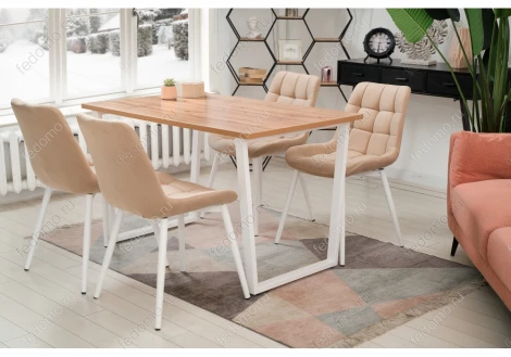 Стол Notta Лота Лофт 120 25 мм белый матовый / дуб вотан 489646