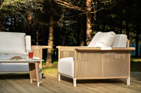 "Мальдивы" лаунж-зона из искусственного ротанга, цвет соломенный 4SIS арт.УТ-00007470