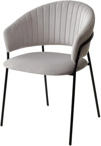 Стул M-City ГЕММА, цвет светло-серый #H09, велюр / черный каркас