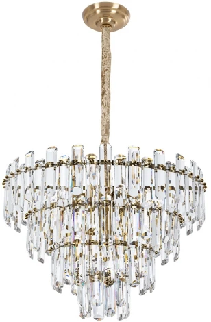 Подвесная люстра каскадная большая Rosie 3511/17 LM-8 Divinare (220V, хрусталь, на цепи)