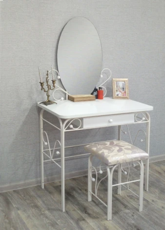 Стол дамский МК-8 с ящиком, ММД303, Белый, Форвард