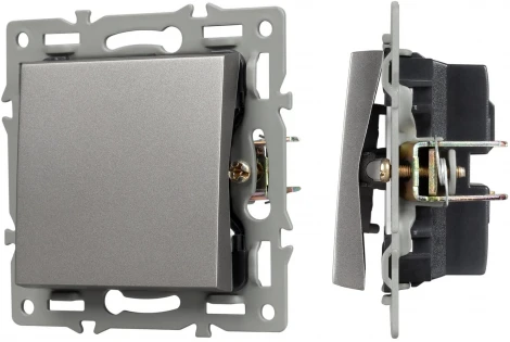 Механизм выключателя одноклавишный проходной SWT-MKP1-PL-GR (250V, 16A) (Arlight) 043716