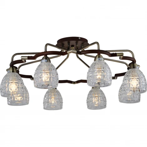 Потолочная люстра N-Light 412 412-08-53ABW antique brass + walnut