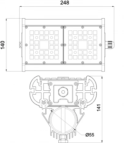 Уличный консольный прожектор Светон Фрегат 21-45-Ш-155x70-ПТ/0/0-5К80-К67 CB-C0602040 21 (LED, 220V, IP67)