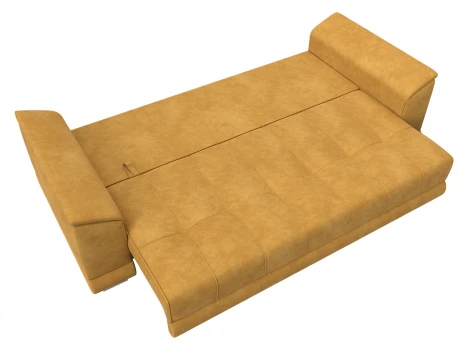 Диван прямой НордСтар НПБ (ДСП,ЛДСП,Брус/Пластик,Металл/Велюр/Желтый) Лига Диванов 133191
