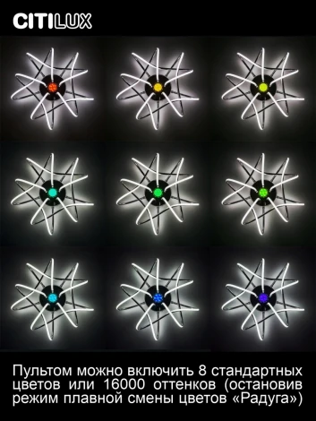 Потолочная люстра светодиодная с пультом Мишель CL229155 Citilux