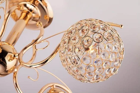 Потолочная люстра Eurosvet 7777 7777/5 золото (220V, хрусталь, шарики)