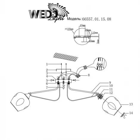 Потолочная люстра Wedo Light Nomalio 66557.01.15.08