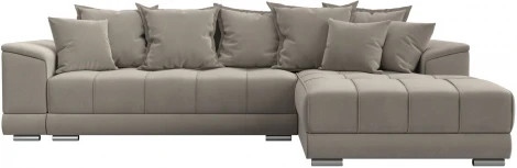 Диван угловой НордСтар правый угол (Бежевый/Микровельвет) Лига Диванов арт.121113