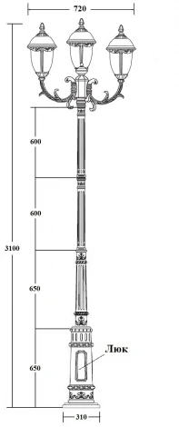 Наземный фонарь Oasis Light St.LOUIS L 89110LB/16/E7 Gb мат/тр
