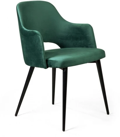 Стул William с подлокотниками, бархат зелёный 19/ черный конус Top Concept custom 78332