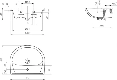 Раковина Cersanit Erica 55
