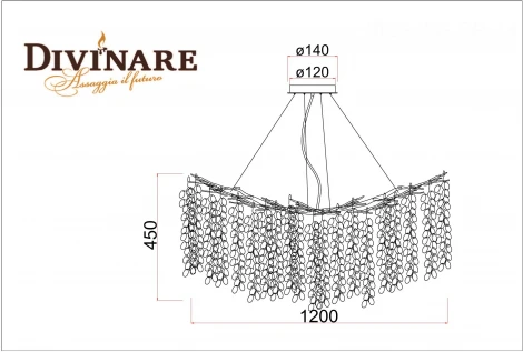 Подвесная люстра Divinare Salice 3135/26 SP-14 (220V, на тросе, лепестки, ветки)