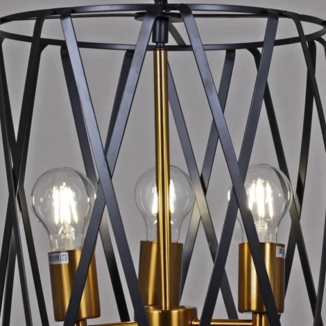 Подвесной светильник ILLUMICO IL1023-3PB-05 BK GD (220V, на цепи)