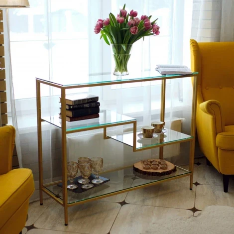 Консольный стол AllConsoles 1011-CG clear золотой