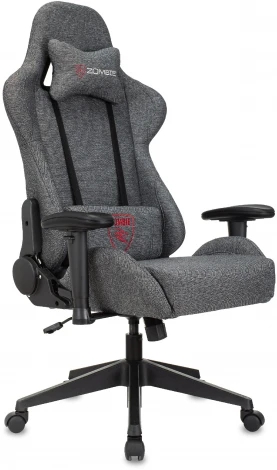 Кресло игровое Zombie Neo серый 3C1 с подголов. крестов. пластик черный GREY