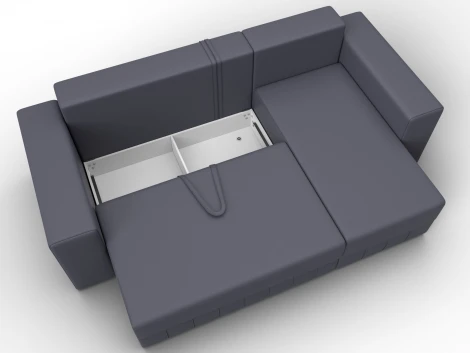 Диван угловой Лига-076 угол универсальный (ДСП/Пластик/Экокожа/Серый) Лига Диванов 129854