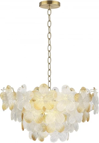 Потолочна люстра на штанге ST Luce Tender SL6240.203.12 золотистый/Прозрачный, январный E14 12*60W (220V, на цепи, цветы)