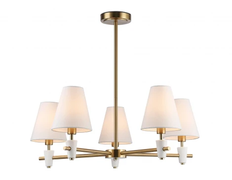 Потолочная люстра на штанге с абажурами и мрамором Ambrella Ceramo Classic LH75044