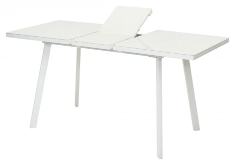 Стол ФИН 140 Латте, стекло/ Белый каркас