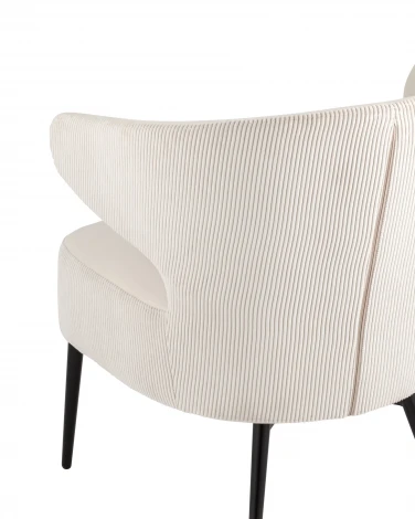 Кресло Stool Group лаунж Royal Stripes велюр молочный УТ000036774