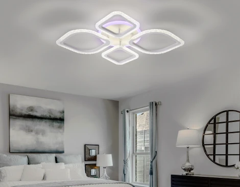 Потолочная люстра Ambrella Acrylica FA5147 (регулировка яркости, LED, 220V, пульт управления, цветы)