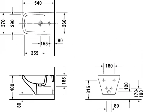 Биде подвесное Duravit DuraStyle 228215