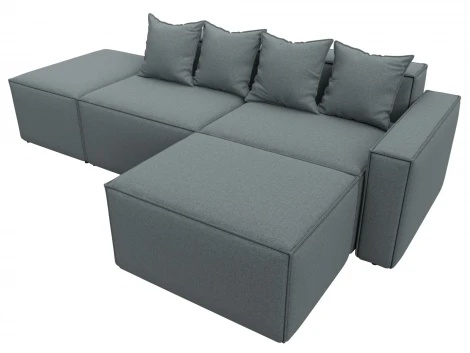 Диван угловой модульный Лига-063 угол правый (ДСП/Пластик/Рогожка/Серый) Лига Диванов 129785
