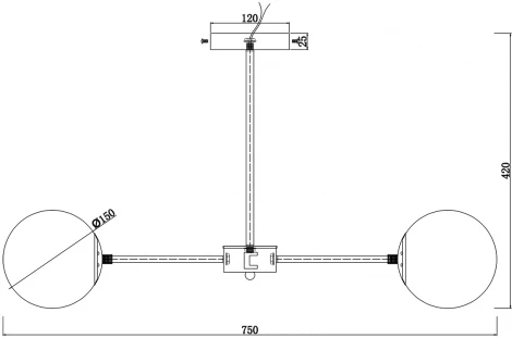 Потолочная люстра на штанге Escada Ethereal 2110/6P Gold E14*40W Champangne gold (220V, шарики)