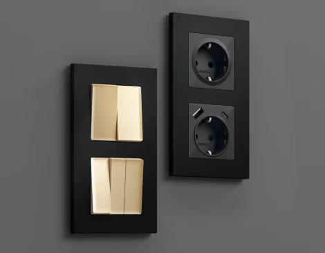 Рамка Ambrella Volt ALFA Qubi (Черный матовый) 2-ая AF250702