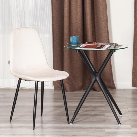 Стул BREEZE (mod. JSC-58) / 2 шт. в упаковке Tetchair (Велюр,Металл /Бежевый) арт.24475