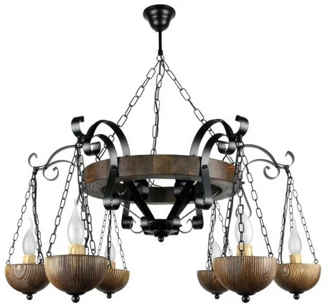Подвесная люстра Тарьсма Фиджи-6 FD6LRH75 (220V, на цепи, подсвечник, свеча)