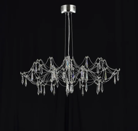 Подвесная люстра светодиодная с пультом и хрустальными подвесками Asfour MyFar Ersilia MR2661-60P-76AP